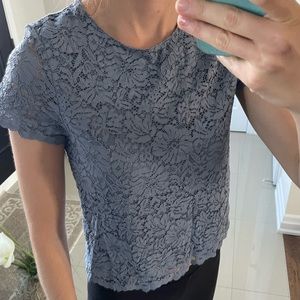 Uniqlo Flowery Lace Blue TShirt - XS size Tee / Shirt - Short length